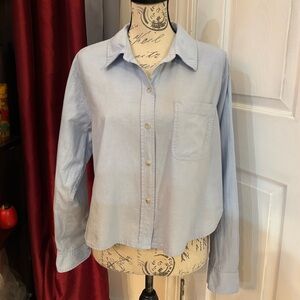 Universal Thread Cropped Fit Button Down Long Sleeve Shirt